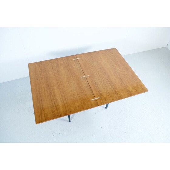 Image 1 of Vintage Couchtisch aus Teakholz und Stahl, Frankreich 1950