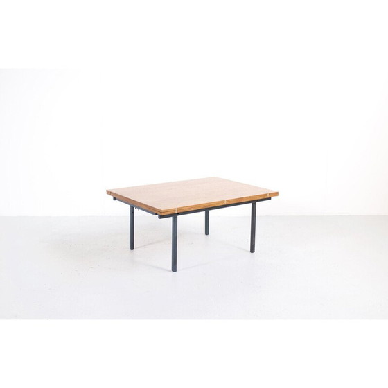 Image 1 of Vintage Couchtisch aus Teakholz und Stahl, Frankreich 1950