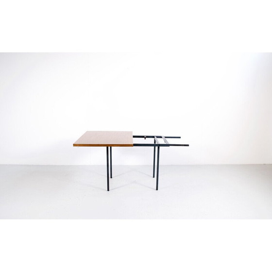 Image 1 of Vintage Couchtisch aus Teakholz und Stahl, Frankreich 1950