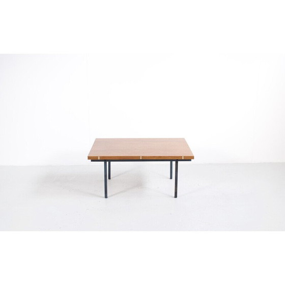 Image 1 of Vintage Couchtisch aus Teakholz und Stahl, Frankreich 1950