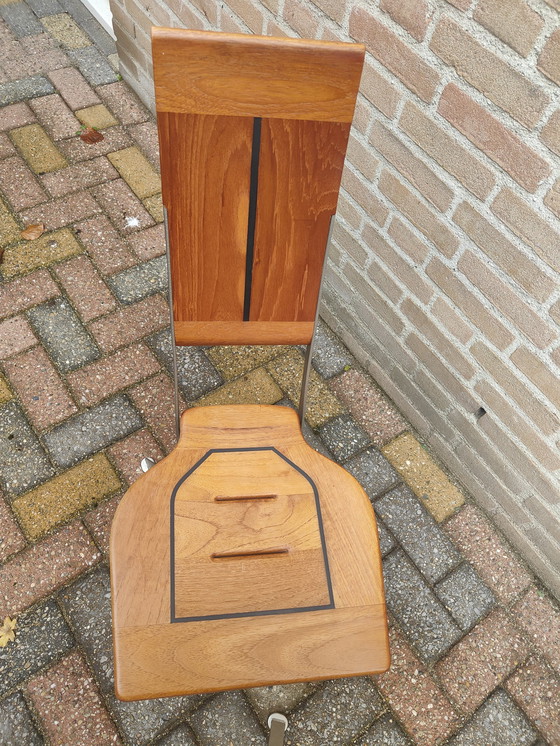 Image 1 of 2 Zwei Cappuccino Klappstühle und Klapptische Original Set