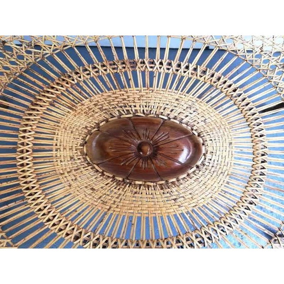 Image 1 of Vintage Chippendale Couchtisch aus Rattan