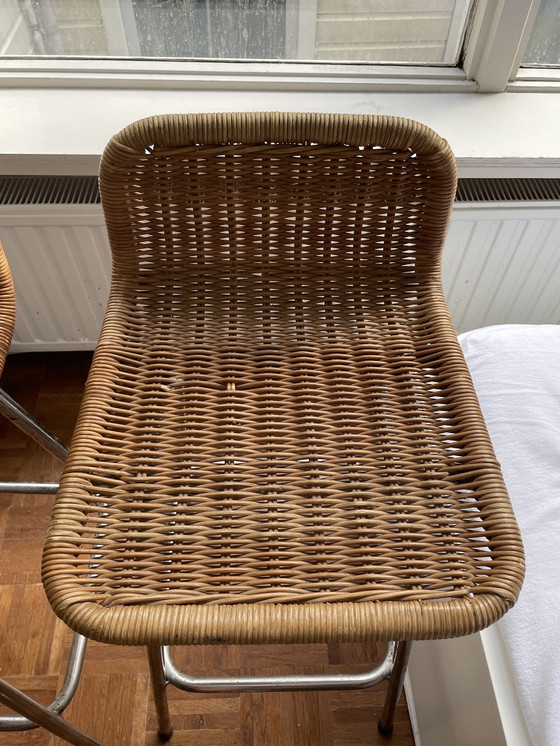 Image 1 of 3x Rattan -Barhocker