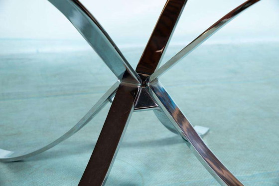 Image 1 of Space Age minimalistischer Couchtisch, Couchtisch aus Rauchglas