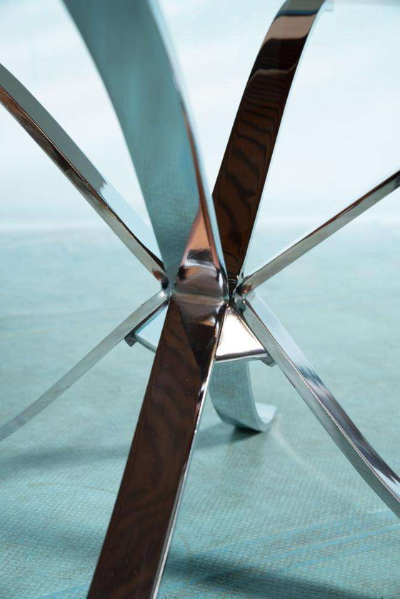 Image 1 of Space Age minimalistischer Couchtisch, Couchtisch aus Rauchglas