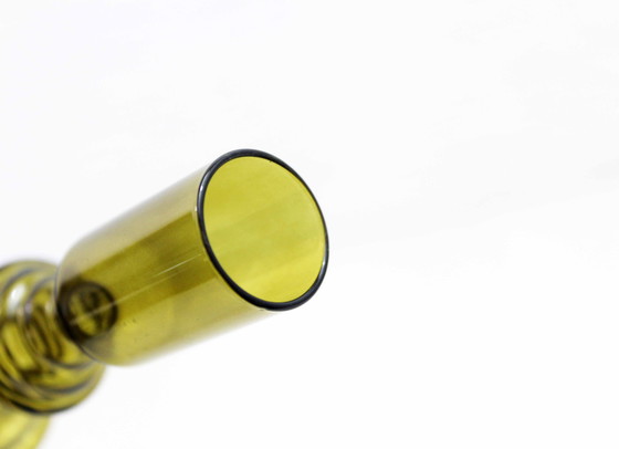 Image 1 of Vintage Kerzenhalter aus Bernstein Glas 1980