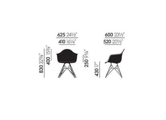 Image 1 of 2X Vitra Eames Dar Arm Chair