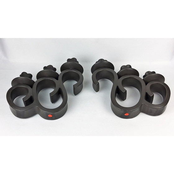 Image 1 of Paar Vintage-Keramik-Kerzenständer von Giraud-Vallauris, Frankreich 1950