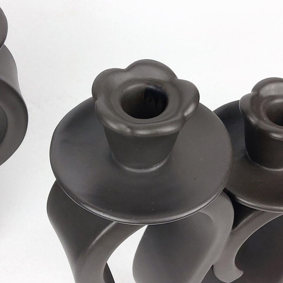 Image 1 of Paar Vintage-Keramik-Kerzenständer von Giraud-Vallauris, Frankreich 1950