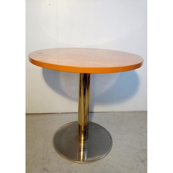 Image 1 of Vintage-Seitentisch mit goldenem Sockel