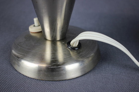 Image 1 of Verchromte Bauhaus-Tischlampe von Josef Hurka, Tschechoslowakei, 1930er Jahre