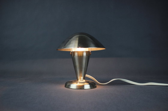 Image 1 of Verchromte Bauhaus-Tischlampe von Josef Hurka, Tschechoslowakei, 1930er Jahre