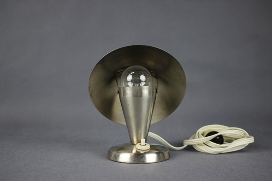 Image 1 of Verchromte Bauhaus-Tischlampe von Josef Hurka, Tschechoslowakei, 1930er Jahre