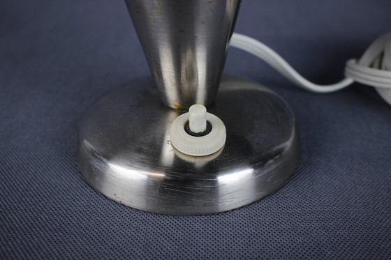 Image 1 of Verchromte Bauhaus-Tischlampe von Josef Hurka, Tschechoslowakei, 1930er Jahre