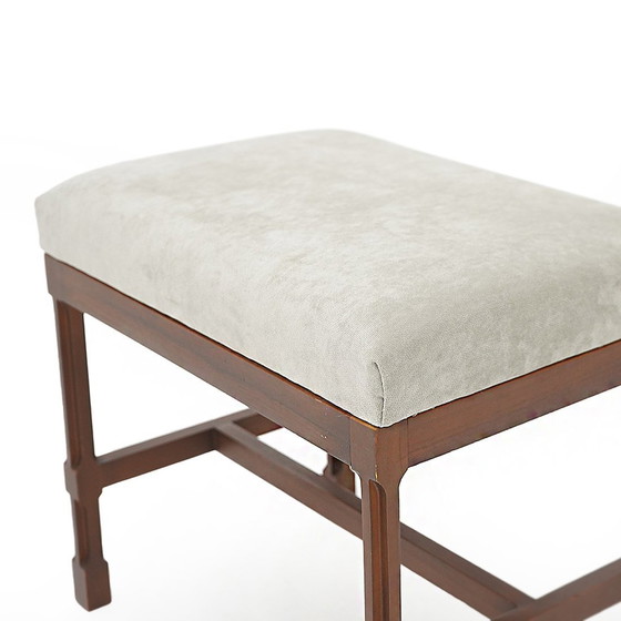 Image 1 of Hocker aus Holz und Samt von George Coslin für 3V, 1970er Jahre