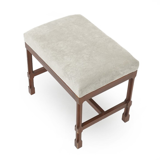 Image 1 of Hocker aus Holz und Samt von George Coslin für 3V, 1970er Jahre