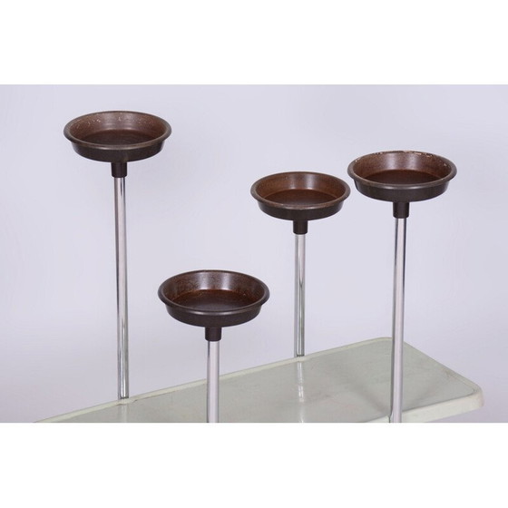 Image 1 of Vintage Bauhaus Blumenständer aus verchromtem Stahl und Bakelit, Tschechien 1940er Jahre