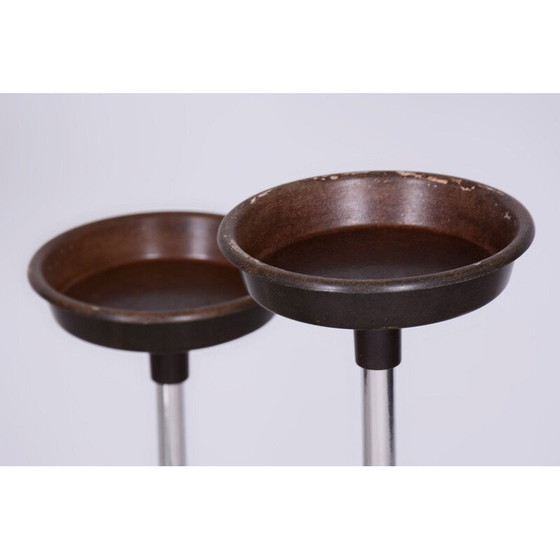 Image 1 of Vintage Bauhaus Blumenständer aus verchromtem Stahl und Bakelit, Tschechien 1940er Jahre