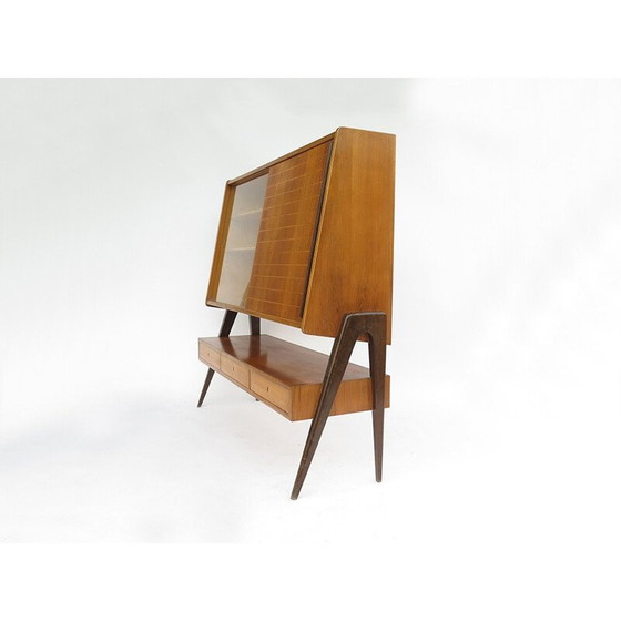 Image 1 of Typisches Vintage-Vitrinen-Highboard - 1950er Jahre