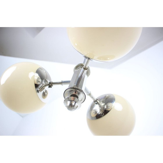 Image 1 of Vintage Art Deco Kronleuchter aus Metall und Glas, Tschechoslowakei 1930