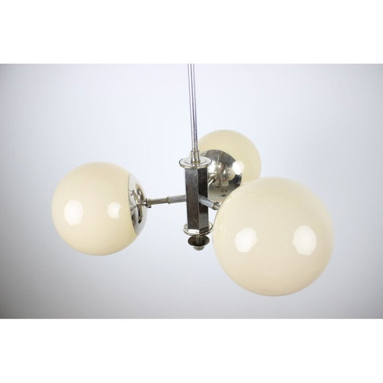 Image 1 of Vintage Art Deco Kronleuchter aus Metall und Glas, Tschechoslowakei 1930