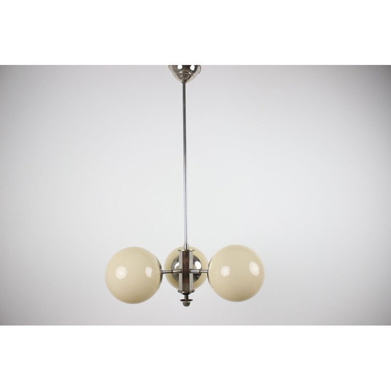 Image 1 of Vintage Art Deco Kronleuchter aus Metall und Glas, Tschechoslowakei 1930