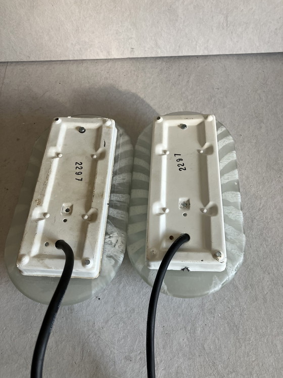 Image 1 of Peil & Putzler vintage "zebra" streifen wandlampen 2er set