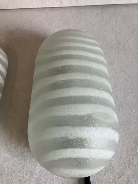 Image 1 of Peil & Putzler vintage "zebra" streifen wandlampen 2er set