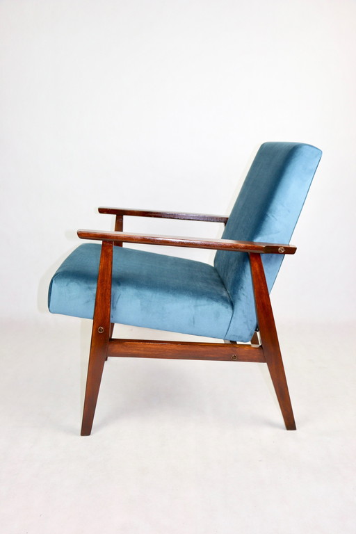 Ozeanblauer Vintage Fox Sessel, 1970er