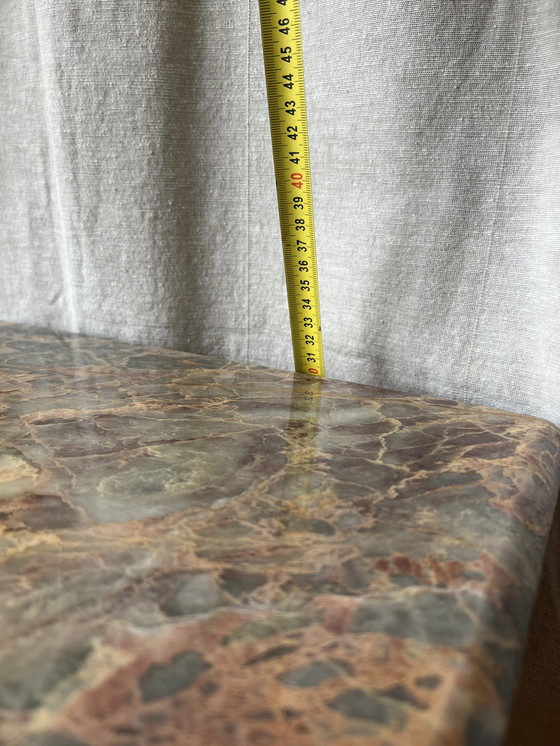 Image 1 of Vintage Beistelltisch aus rosa-grauem Marmor