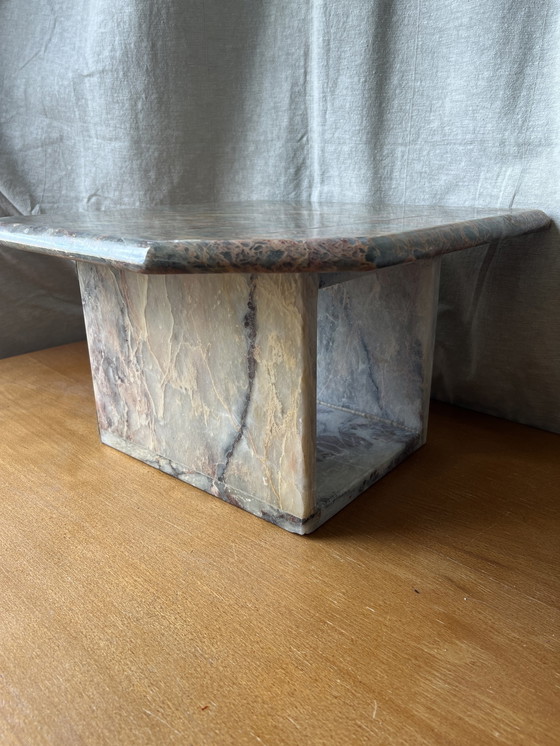 Image 1 of Vintage Beistelltisch aus rosa-grauem Marmor