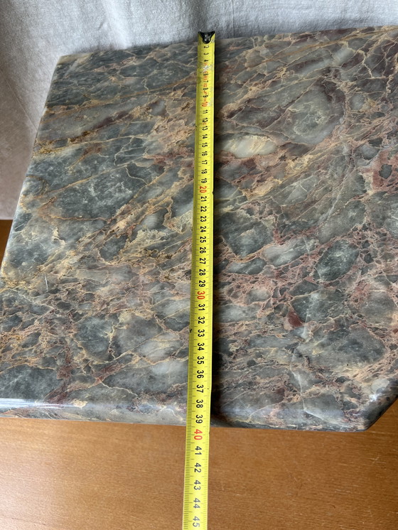 Image 1 of Vintage Beistelltisch aus rosa-grauem Marmor