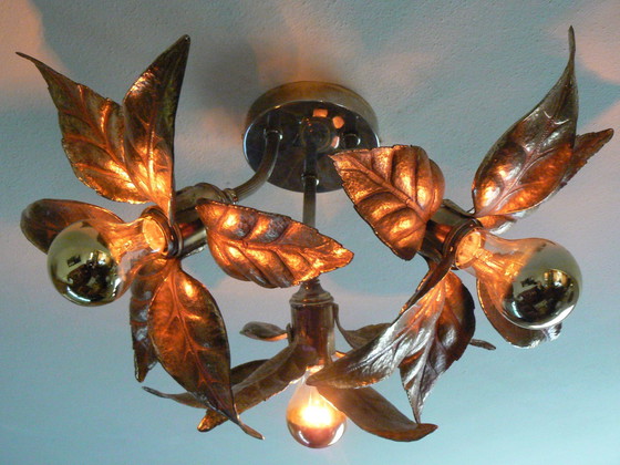 Image 1 of Vintage Hollywood Regency Willy Daro 3 Lampe für Massive