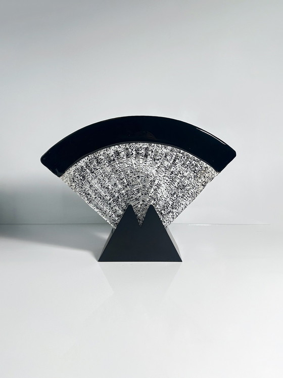 Image 1 of Große Murano Glas Fächerlampe - 1980Er Art Deco