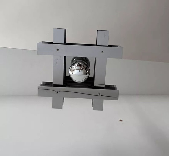 Image 1 of Hängeleuchte Vintage Geometrisch, Verchromtes Metall, Frankreich 1960