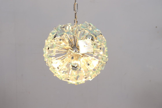 Image 1 of Mid Century Sputnik Deckenlampe/Glaslampe Von Fontana Arte, Italien, 1970Er Jahre