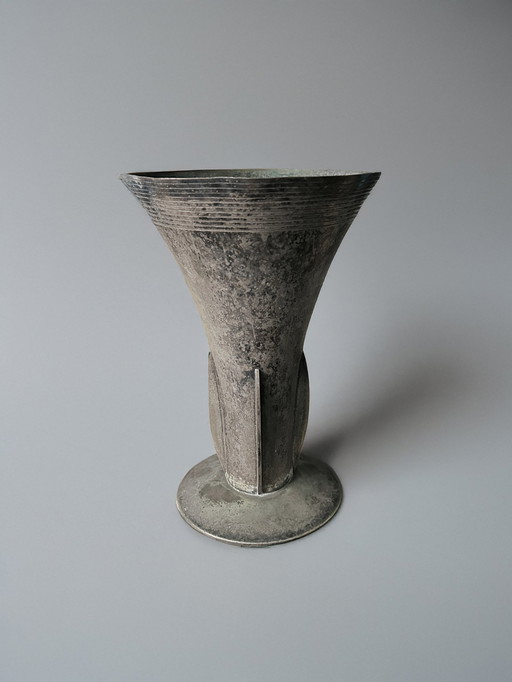 Große Versilberte Amphorenvase - Wmf 1925 Mit Originaler Patina