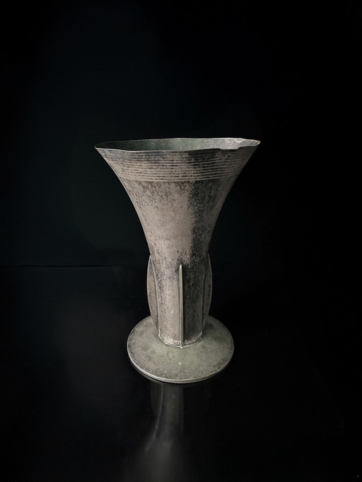 Große Versilberte Amphorenvase - Wmf 1925 Mit Originaler Patina