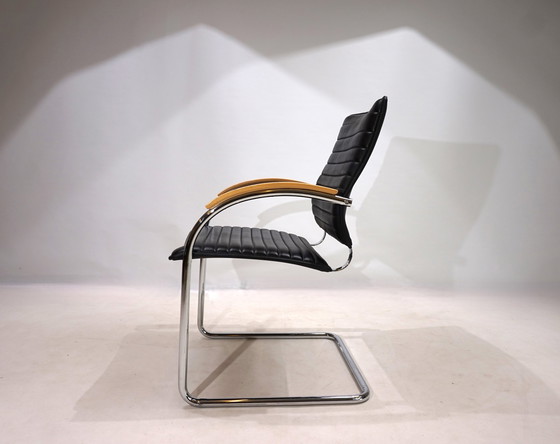 Image 1 of Thonet S74 Esszimmerstuhl aus Leder von Josef Gorica, 1990