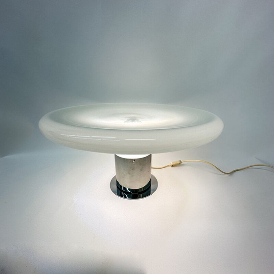 Image 1 of Vintage Glas Tischlampe Ufo Weltraumzeitalter, Italien 1970er