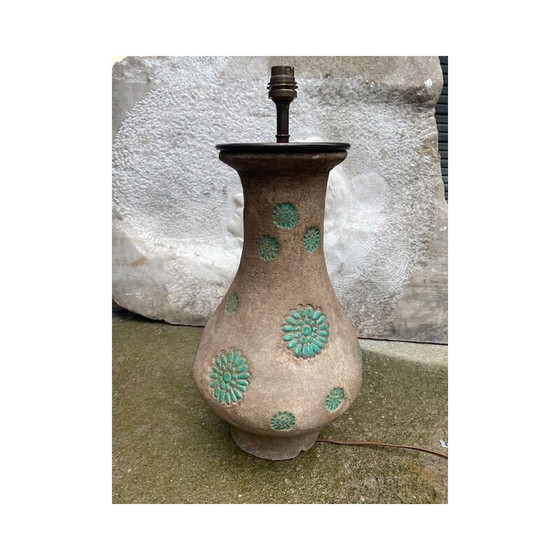 Image 1 of Türkisfarbene Vintage-Lampe von Michelle und Jacques Serre, 1950