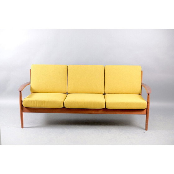 Image 1 of Vintage 3-Sitzer Teakholzsofa von Grete Jalk für France und Søn, Dänemark 1959