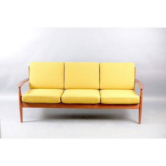 Image 1 of Vintage 3-Sitzer Teakholzsofa von Grete Jalk für France und Søn, Dänemark 1959