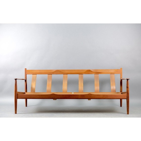 Image 1 of Vintage 3-Sitzer Teakholzsofa von Grete Jalk für France und Søn, Dänemark 1959
