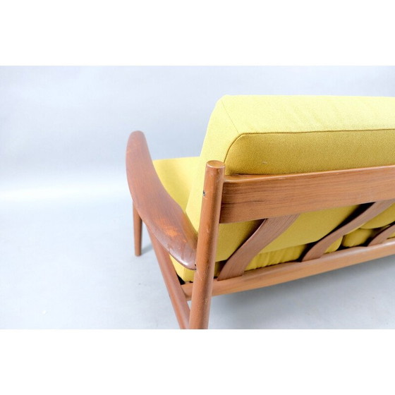 Image 1 of Vintage 3-Sitzer Teakholzsofa von Grete Jalk für France und Søn, Dänemark 1959