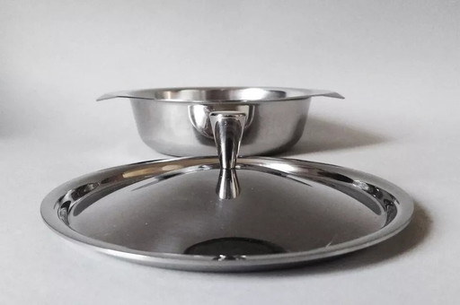 Gio Ponti Modernist Bauhaus Art-Deco Design Deckeldose für Krupp Berndorf 1950S