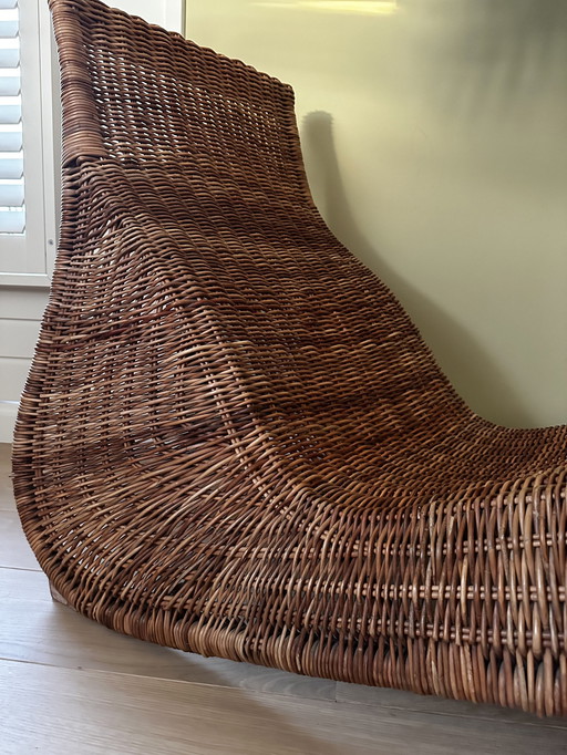 Karlskrona Rattan Chaise Longue von Karl Malmvall