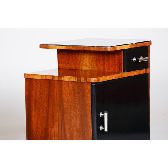 Image 1 of Paar tschechische Art Deco Nachttische aus Nussbaum, 1930er Jahre