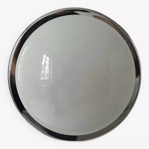 Vintage Wandleuchte, Chrom Und Opalin, Frankreich 1960