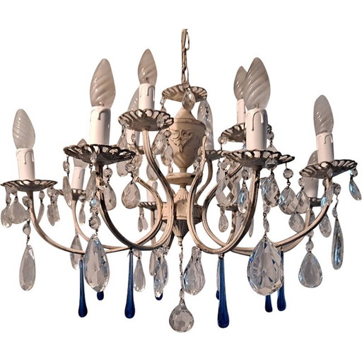 Zweistöckiger Kronleuchter aus italienischem Muranoglas